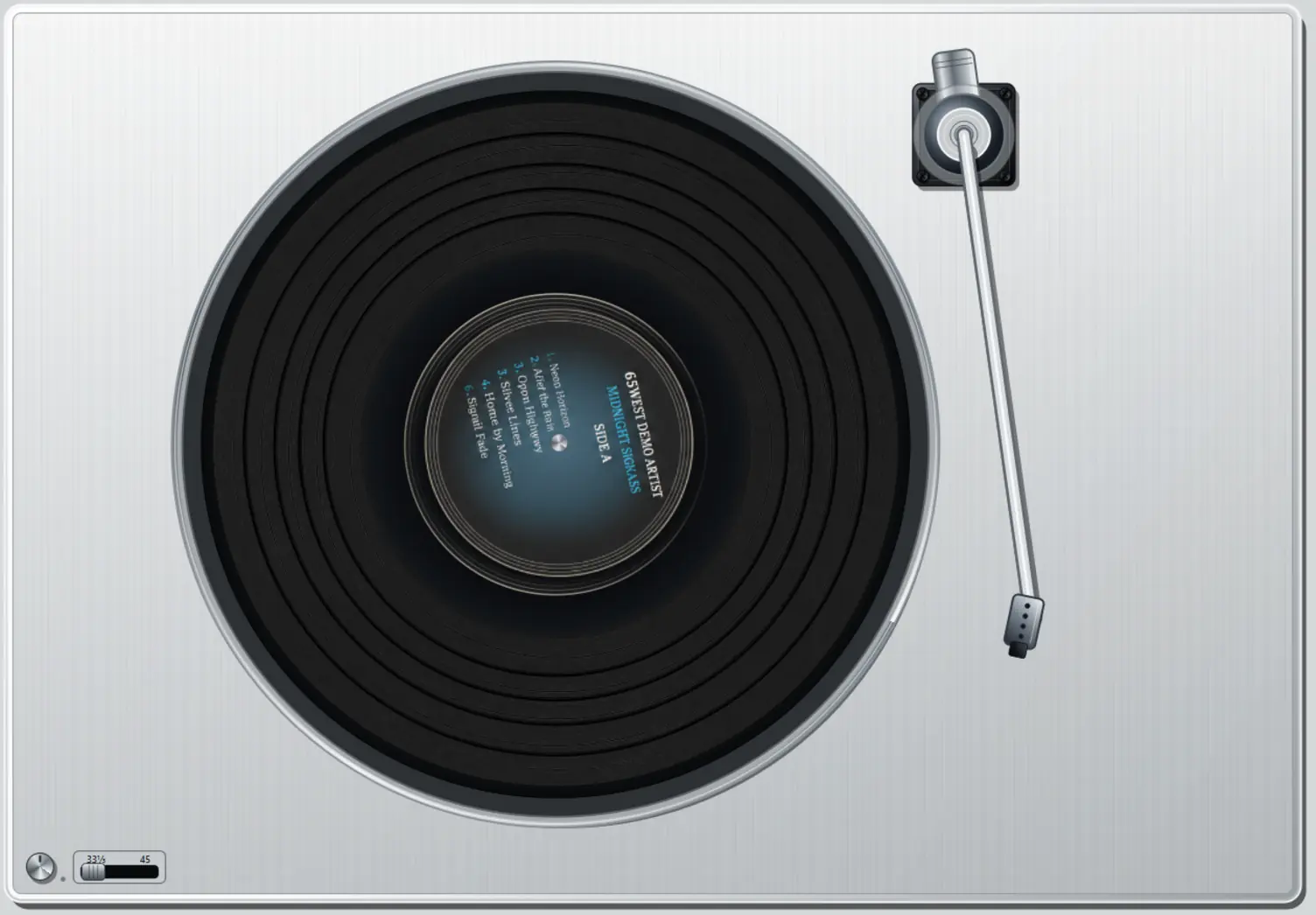 Virtual Vinyl Player in the Modern Silver finish