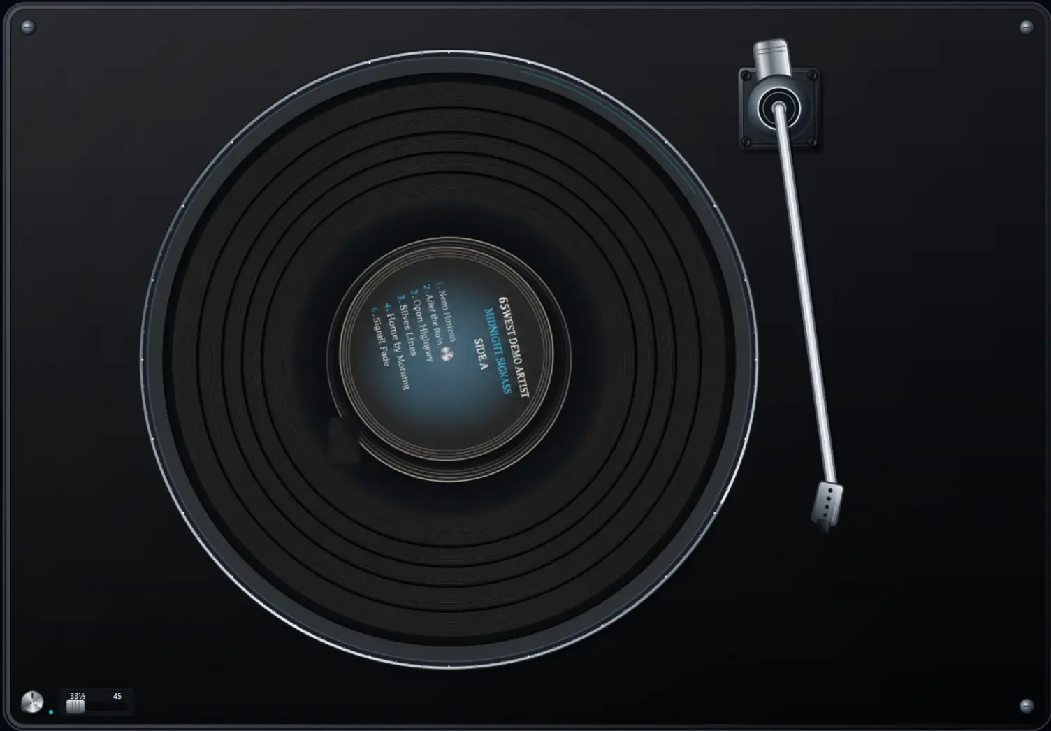 Virtual Vinyl Player in the Obsidian Black finish
